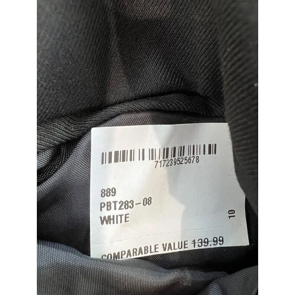 New Perry Ellis Boy's Size 16 White Tuxedo shirt,Black vest & bow tie adjustable